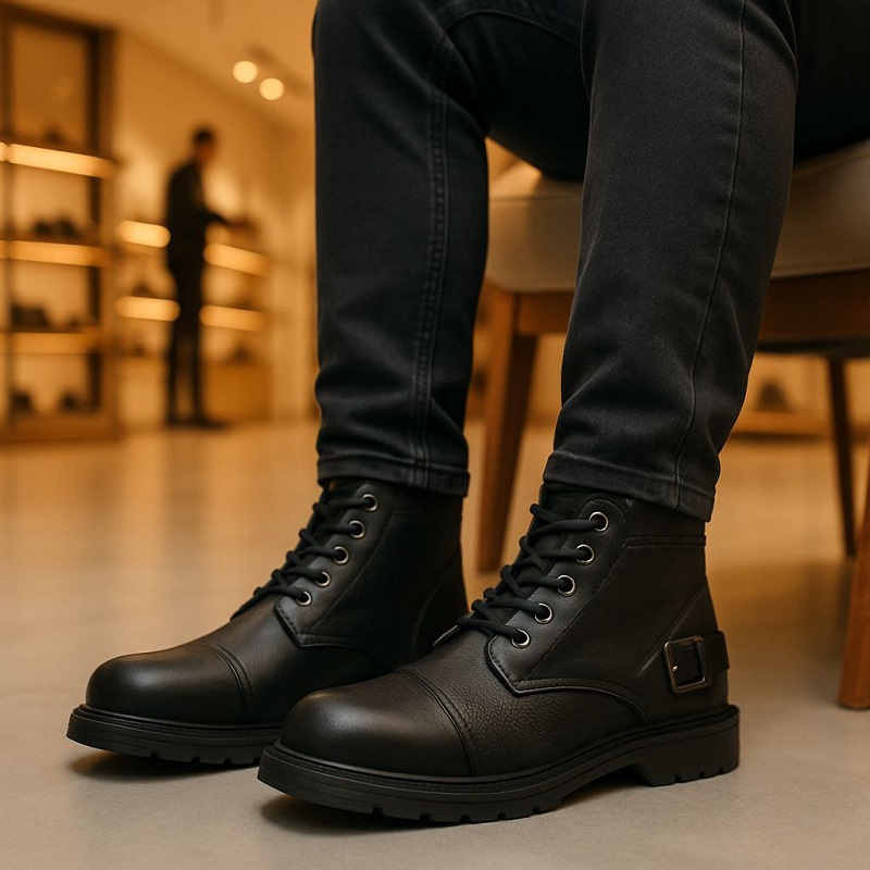 نیم بوت مردانه مشکی مدل Farnod